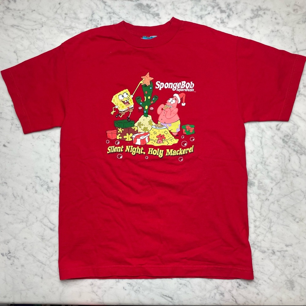 Nickelodeon Spongebob SquarePants Silent Night, Holy Mackerel Christmas T-Shirt